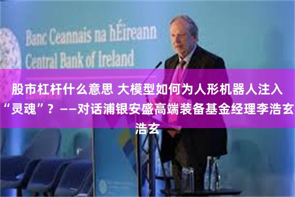 股市杠杆什么意思 大模型如何为人形机器人注入“灵魂”？——对话浦银安盛高端装备基金经理李浩玄